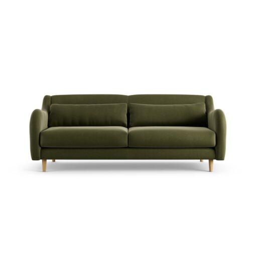 Habitat Turnmill Velvet 3 Seater Sofa - Moss Green - Ash Leg