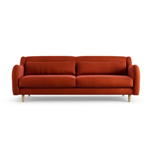 Habitat Turnmill Velvet 4 Seater Sofa - Orange - Ash Leg