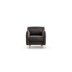 Habitat Turnmill Velvet Armchair - Grey - Ash Leg