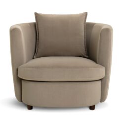 Habitat Virgil Velvet Cuddle Chair - Latte