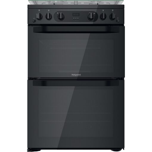 Hotpoint HDM67G0CCB/UK 60cm Double Oven Gas Cooker - Black