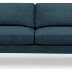 Hutch Fabric Block Arm 3 Seater Sofa - Aegean Blue