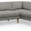 Hutch Fabric Block Arm 6 Seater Corner Sofa - Dove Grey