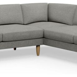 Hutch Fabric Block Arm 7 Seater Corner Sofa - Dove Grey