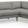 Hutch Fabric Curve Arm 6 Seater Corner Sofa - Dove Grey