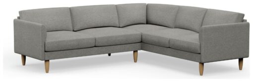 Hutch Fabric Curve Arm 6 Seater Corner Sofa - Dove Grey