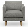 Hutch Fabric Curve Arm Armchair - Dove Grey