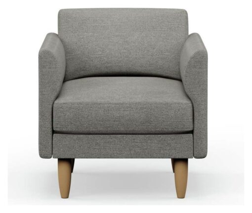 Hutch Fabric Curve Arm Armchair - Dove Grey