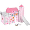 IDA Classic Loft Bed with Slide, Curtain & Tower Play Bed