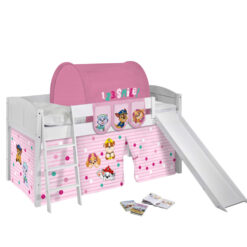 IDA country house loft bed with slide and curtain PAW Patrol play bed 200 x 90cm