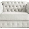 Jay-Be Chesterfield Fabric Cuddle Chair Sofa Bed -Light Grey