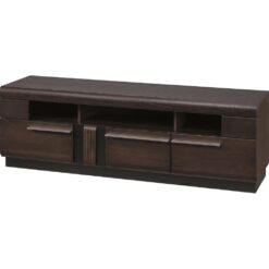 Katzman Solid + Manufactured Oak Wood 3-Door TV Unit for TVs up to 65"