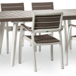 Keter Harmony 6 Seater Plastic Patio Set - Cappuccino