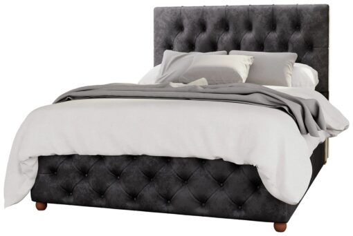 LLB Luna Velvet Double Ottoman Bedframe- Black