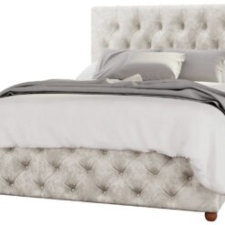 LLB Luna Velvet Double Ottoman Bedframe - Pearl