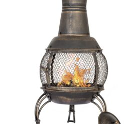 La Hacienda Medium Steel Chimenea - Bronze