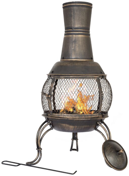 La Hacienda Medium Steel Chimenea - Bronze