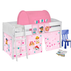 Loft bed IDA country house with curtain PAW Patrol play bed