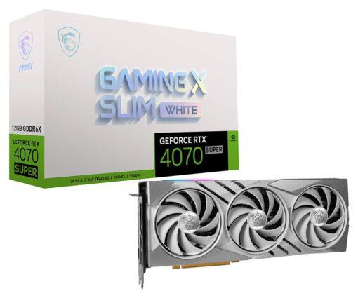 MSI Nvidia RTX 4070 Super 12GB X Slim Graphics Card - White