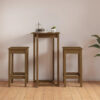 Marlow Home Co. 3 Piece Honey brown solid pine bar set