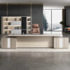 Myzejen L-Shaped Executive Desk with and Cabinet