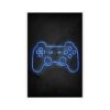 Playstation Controller Neon - Graphic Art Print on Canvas