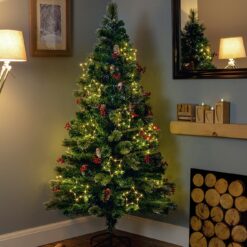 Premier Decorations 4ft Pre lit Snow Tip Christmas Tree