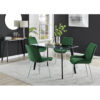 Scandinavian Dining Table Set - Minimalist Style Glass and Metal Leg with 4 Luxury Dining Chairs