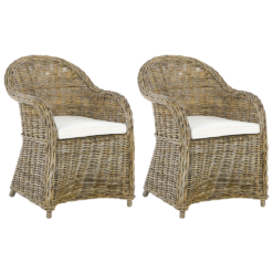 Set of 2 Chairs Rattan Light Wood SUSUA