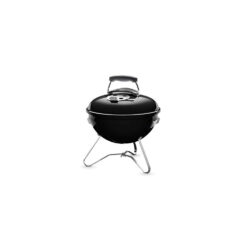 Smokey Joe Charcoal Grill Barbeque 37cm Portable BBQ Grill with Lid Cover Plated Steel Legs Compact Freestanding Outdoor Oven Cooker with