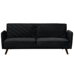 Sofa Bed Velvet Black SENJA