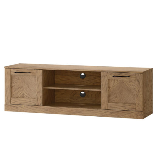 Stina Manufactured + Solid Oak Wood 2-Door TV Unit for TVs up to 70"