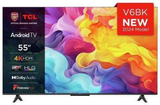 TCL 55 Inch 55V6BK Smart 4K UHD HDR LED Freeview TV