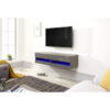 Wall Mounted High Gloss Featuring LED Downlight, Floating TV Unit Console & Television Stand, Grey, 120Cm