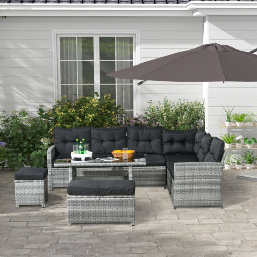 Wendell Wicker 6 - Person Seating Group with Cushions