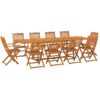 11 Piece Garden Dining Set 280x90x75 cm Solid Wood Acacia vidaXL