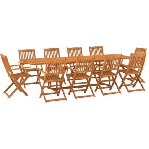 11 Piece Garden Dining Set 280x90x75 cm Solid Wood Acacia vidaXL