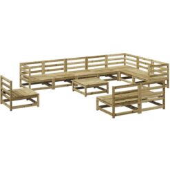 11 Piece Garden Sofa Set Impregnated Wood Pine vidaXL