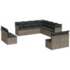 11 Piece Garden Sofa Set with Cushions Grey Poly Rattan Vidaxl Grey