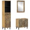 3 Piece Bathroom Furniture Set Solid Wood Mango vidaXL