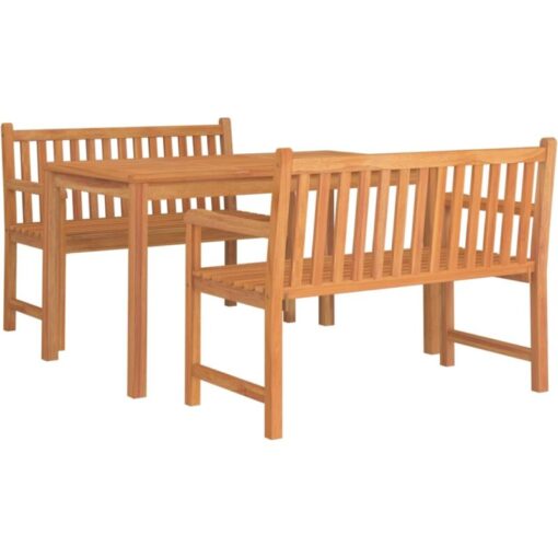 3 Piece Garden Dining Set Solid Wood Teak vidaXL