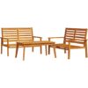 3 Piece Garden Lounge Set Solid Wood Acacia vidaXL