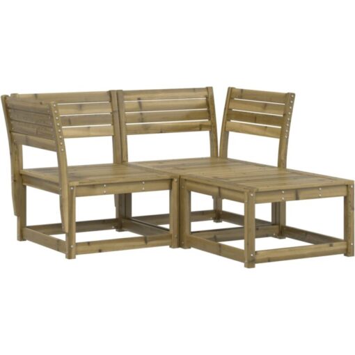 3 Piece Garden Sofa Set Impregnated Wood Pine Vidaxl Brown