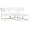 3 Piece Garden Sofa Set White Solid Wood Pine Vidaxl White