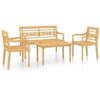 4 Piece Garden Lounge Set Solid Teak Wood Vidaxl Brown