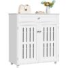 4 Tier Shoe Storage Cabinet 1 Drawer Closed Adjustable Shoes Rack Entryway Hallway Furniture, White - Yaheetech