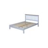 4'6 Slatted Lowend Bedstead - MDF/Pine - 147.6 x 201.5 x 100 cm - White/Antique Waxed Pine