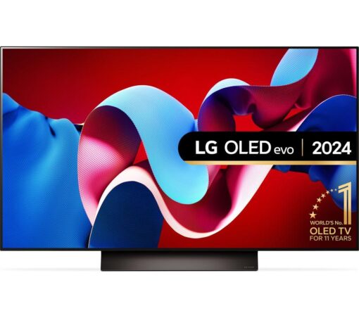 48" LG OLED48C44LA Smart 4K Ultra HD HDR OLED TV with Amazon Alexa, Silver/Grey