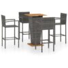 5 Piece Garden Bar Set Grey vidaXL