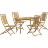 5 Piece Garden Dining Set Bamboo vidaXL